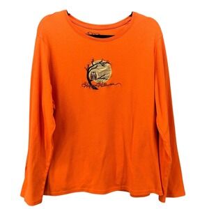 Owl Long Sleeve Top Orange 2X‎